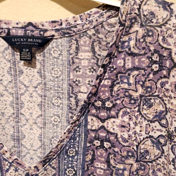 ❤ LUCKY BRAND BOHO PRINT T SHIRT/TOP, SMALL - Picture 2 of 4